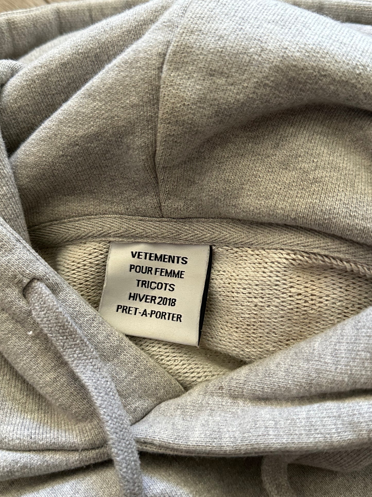 Vetements AW18 Misplaced Logo Hoodie
