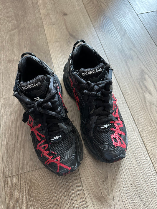 Balenciaga Black Graffiti Runners