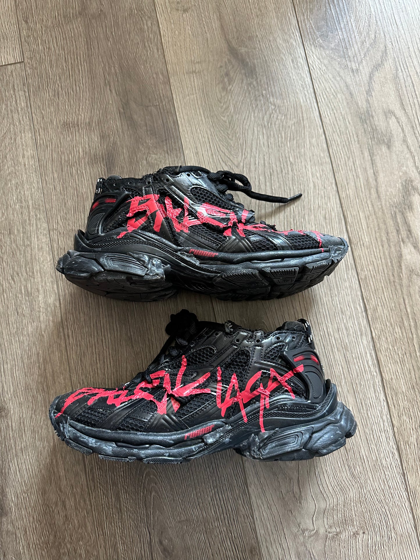 Balenciaga Black Graffiti Runners
