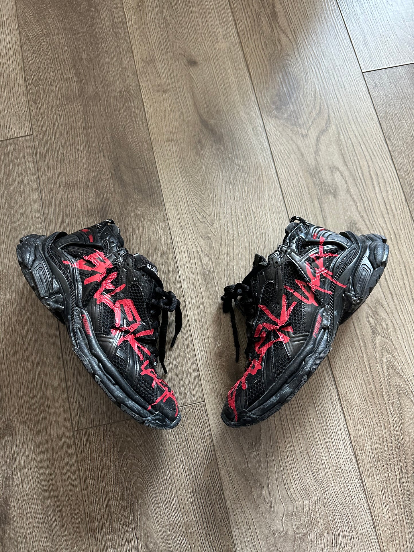 Balenciaga Black Graffiti Runners