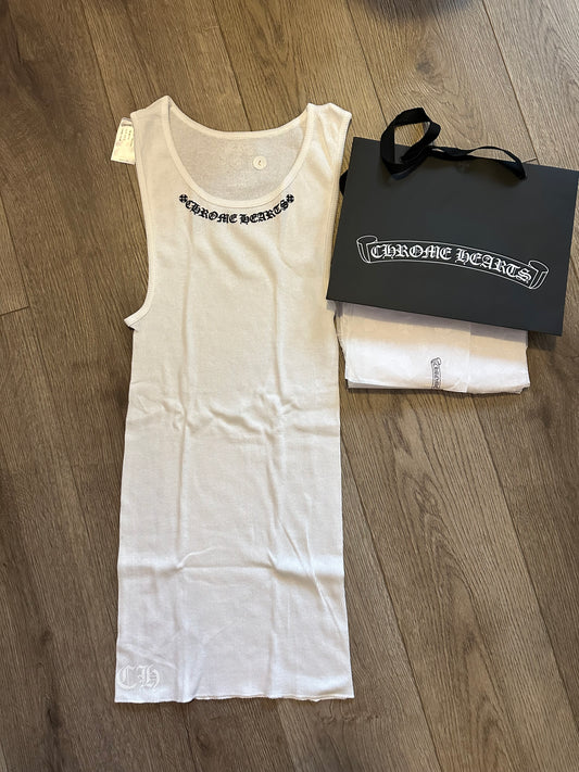Chrome Hearts Scroll White Tank Top