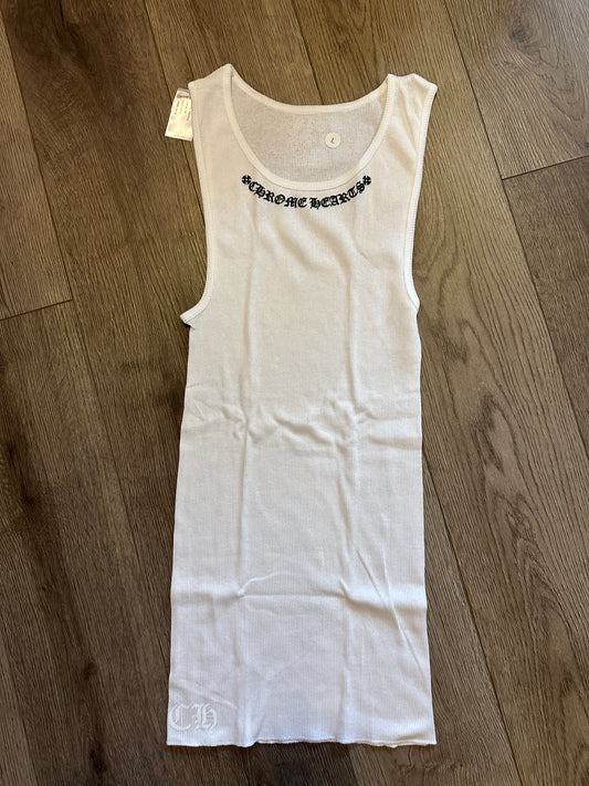 Chrome Hearts Scroll White Tank Top
