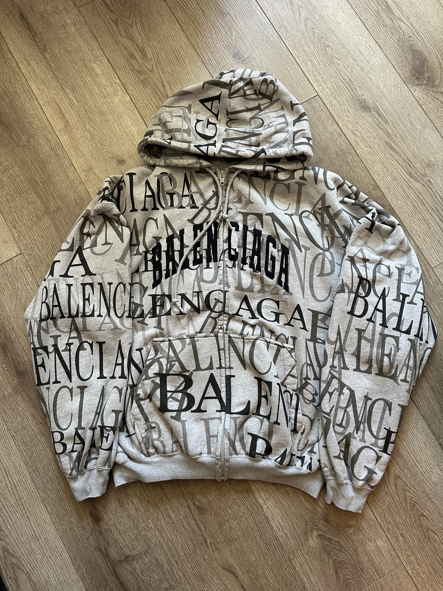 Balenciaga SS19 ‘All Over Logo’ Zip Up
