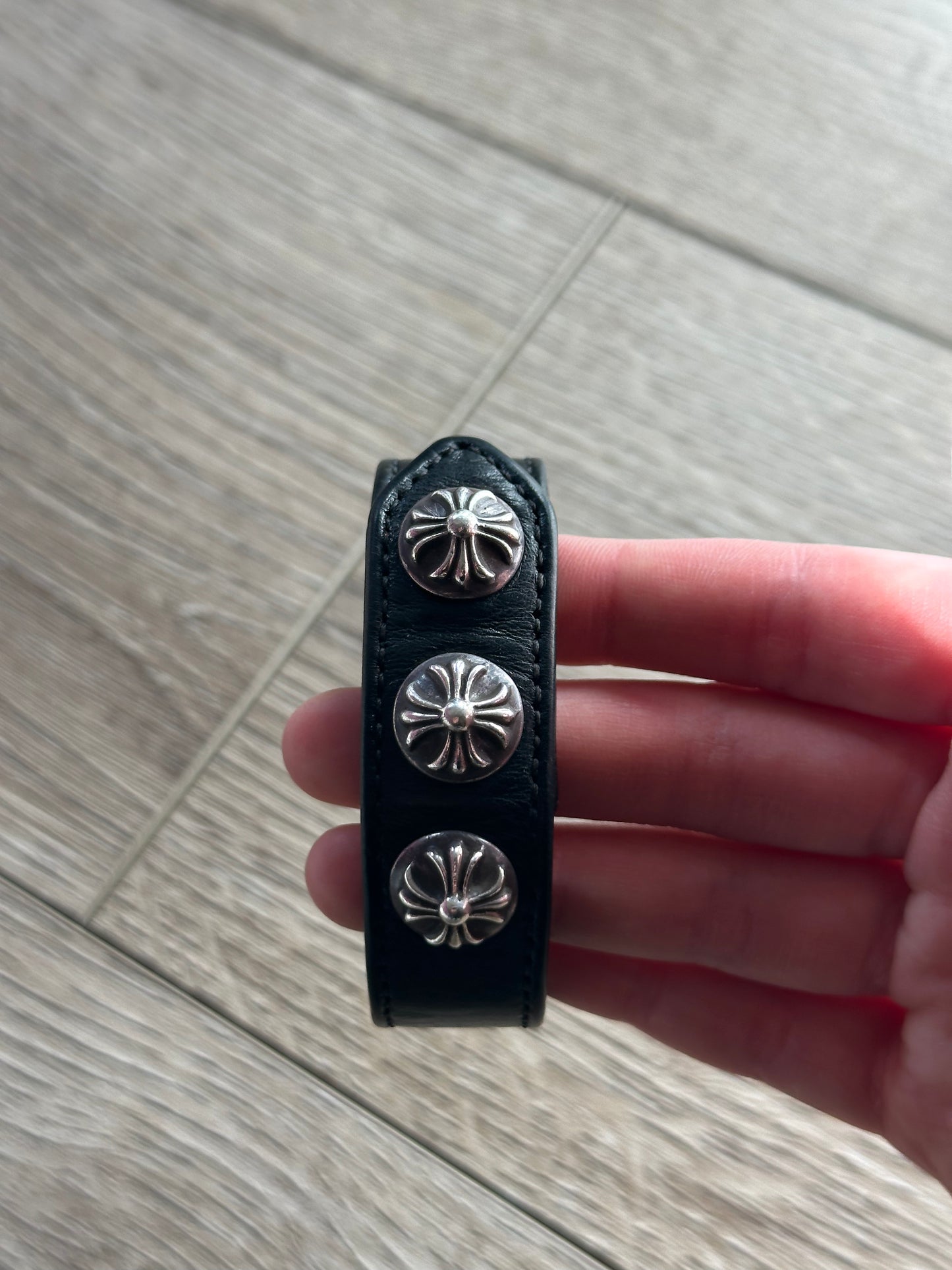 Chrome Hearts Leather Snap Bracelet